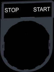 ZBY2366 Legend holder 30x40 mm, for Ø 22-mm devices, with STOP-START sig