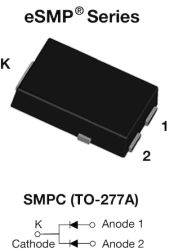 V4P22C High Current Density Surface-Mount TMBS&#174; (Trench MOS Barrier Schottky) Rectifier Ultra Low VF = 0.58 V at IF = 1 A