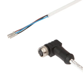 Złącze kablowe M8 żeńskie 3-pinowe proste wolny koniec niezarobiony 3x0,34mm fi3,8mm 60V 150stC 2m IP65 VK20H071