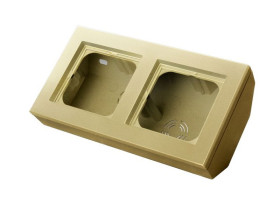 SONATA Puszka narożna do serii SONATA podwójna wyposażona w ramkę szampański złoty PNP-2RN/39 OSPEL