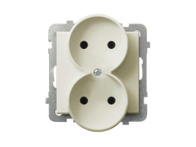 SONATA Gniazdo podwójne bez uziemienia IP20 ecru GP-2RR/m/27 OSPEL