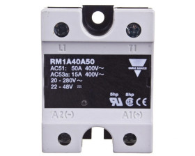 Przekaźnik półprzewodnikowy jednofazowy 42-440V AC 50A 20-280VAC/22-48VDC RM1A40A50