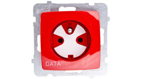 Karo Gniazdo Pojedyncze Z/U Data Z Kluczem Czerwone Gp-1Szk/M/00