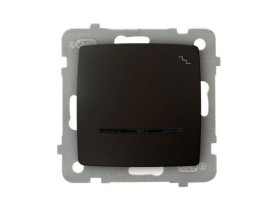 KARO Wyłącznik schodowy z podświetleniem niebieskim IP-20 zaciski gwintowe czekoladowy metalik ŁP-3SS/m/40 OSPEL