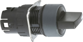 Toggle switch, unlit, groping, waistband round, black, front ring black, 3 x 45°, mounting Ø 16 mm, ZB6AD27