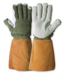 Rękawice robocze rozmiar: 10 materiał: Para-aramid zastosowanie: Odporność na wysokie temperatury