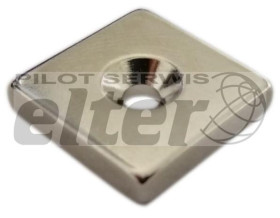 Magnes neodymowy prostokąt 20x20x4mm otw. 9/4mm