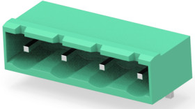 PCB terminal, 10 pole, pitch 7.62 mm, AWG 30-12, 15 A, pin, green, 1-282966-0