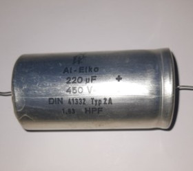 Kondensator elektrolityczny osiowy 220uF 450V 35x65 AL-Elko DIN 41332 Typ 2A cena netto