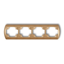 TREND Ramka pozioma poczwórna złoty metalik 8RH-4