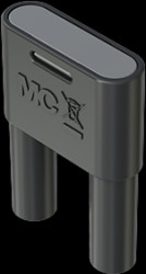 Jumper, pitch 19 mm, 1 kV, 32 A, nickel-plated, purple, 66.4012-26