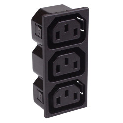 3 Way C13 IEC Snap-Fit Outlet Connector 10A