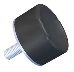 Nóżka z gwintem, M10, Ø 50mm, materiał: Guma naturalna 50Shore A, RS PRO