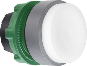 Pushbutton, unlabeled, unlit, groping, waistband round, white, front ring light gray, mounting Ø 22 mm, ZB5AL1C0