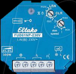 FUD61NP-230V Wireless actuator universal dimmer switch without N, 230 V. Powe