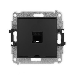 ICON Mechanizm gniazda komputerowego pojedynczego 1xRJ45, kat. 5e, 8-stykowy, bez pola opisowego czarny mat 12IGKBO-1