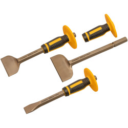 Roughneck 31-933 Bolster &amp; Chisel Set with Non-Slip Guards, 3 Piece