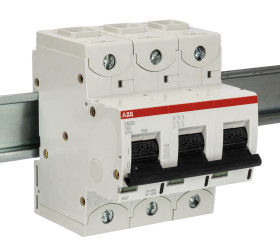 Wyłącznik nadprądowy MCB, Typ C, 3-biegunowy, 63A, 400V, 250V, na szynę DIN, ABB S803S-C63, S800S