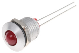 Kontrolka 2V dc, czerwona 8mm LED Wyprowadzenia Bulgin