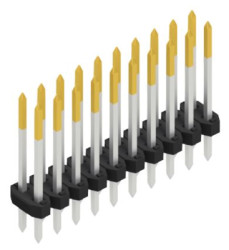 Pin header, 20 pole, pitch 2 mm, straight, black, 10062583