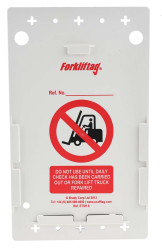 Zawieszka na wózek widłowy Czerwony na białym Angielski, Kit Contents 10 uchwytów do wózków widłowych, 10 wkładek do