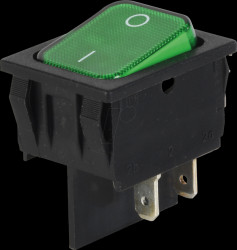 01835.1118-01 Rocker switch ON-OFF, 2-pin, black/green