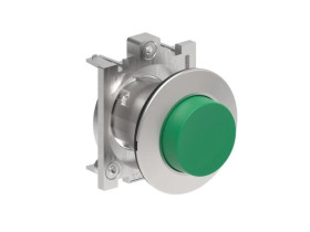 Metalowy przycisk płaski fi30mm wystający samoczynny powrót Zielony LPFB203