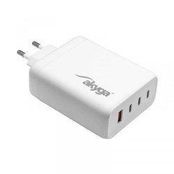 Ładowarka sieciowa Akyga AK-CH-24 140W 3x USB-C + USB-A PD GaN 5-28V / 1.5-5A biała