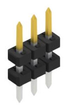Pin header, 3 pole, pitch 2 mm, straight, black, 10062840