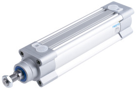 Siłownik pneumatyczny z tłoczyskiem skok: 125mm Festo Ø 40mm dwustronnego działania Action 286.9mm z amortyzacją