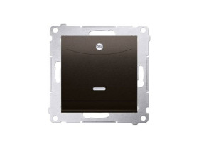 SIMON 54 Wyłącznik hotelowy z podświetleniem. Prąd znamionowy 10 (2)A wymagane jest zastosowanie przekaźnika/stycznika brąz mat