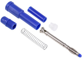 Adapter z wtykiem bananowym Męski Połączenie lutowane typ Wtyk bananowy Niebieski 20A RS PRO rozmiar 4 mm