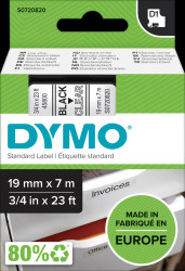 S0720820 DYMO D1 tape, 19 mm, black/transparent