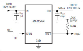 Low-Input-Voltage, 500mA LDO Regulator with Active-Low RESET in SOT and TDFN