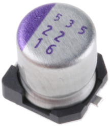 Kondensator 22μF ±20% 16V dc SMD 90mΩ Panasonic
