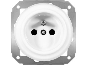 Gniazdo pojedyncze 2P+Z Retro ceramic bez ramki, 16A-250V~, białe