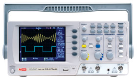 Oscyloskop 70MHz RS PRO Cyfrowa pamięć masowa CAT II 300 V ac/dc IDS1072AU z kalibracją DKD USB