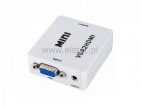 Konwerter adapter WT VGA do GN HDMI + Audio biały