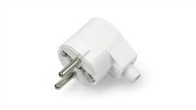 Wtyczka Kątowa Biała Bez Uziemienia 2P Ip20 250V 16 A 24032