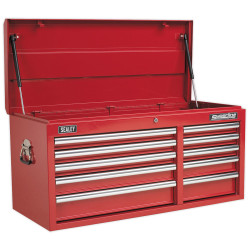 Sealey AP41110 Topchest 10 Drawer with Ball Bearing Runners Heavy-duty - Red