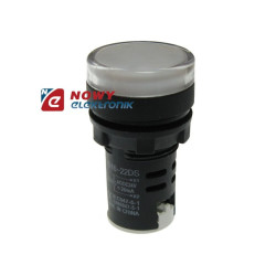 Kontrolka LED 220V biała 22mm AD16