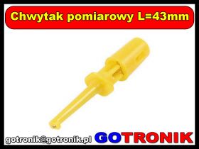 Chwytak pomiarowy haczyk L=43mm żółty