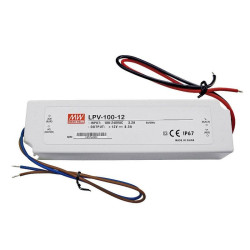 Zasilacz imp. 12V 8,5A IP67 100W LPV-100-12 (102W) MEAN WELL