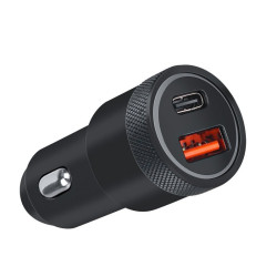 Ładowarka USB 12-24V QC + TYPE C PD 36W 3A QC 3.0 Metal Black NEPOWER