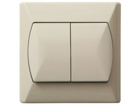 AKCENT Wyłącznik podwójny świecznikowy beżowy ŁP-2A/01 OSPEL