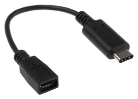 Kabel USB Złącze A USB C Złącze B Micro USB typu B dł. 150mm Przewód USB USB 3.1 kolor: Czarny