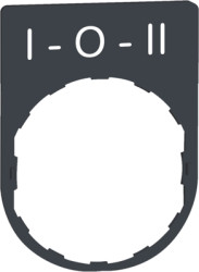 Label holder, printed with “I-0-II”, for Harmony XB4/XB5, ZBYP2186