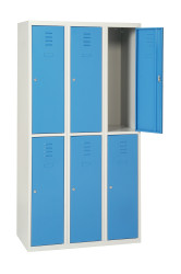 Szafa 6-drzwiowa, kolor: Niebieski, Jasnoszary, 1800 mm x 900 mm x 500mm, AKAZE