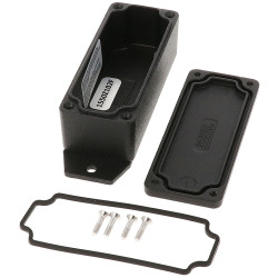 Hammond 1550Z102FBK Thick Wall Flanged Die Cast Enclosure, 90 x 36 x 30, Black