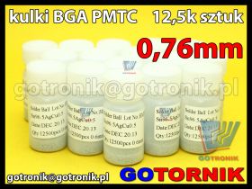 Kulki BGA PMTC 0,76mm Sn96.5Ag3Cu0.5 bezołowiowe 12,5k sztuk